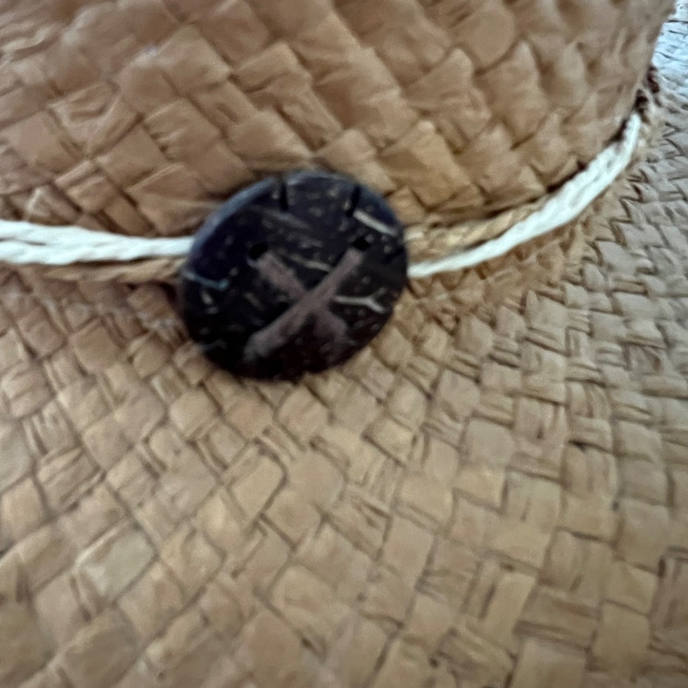 San Diego Hat Company Brown Straw Hat with Button Detail - Picture 8 of 11